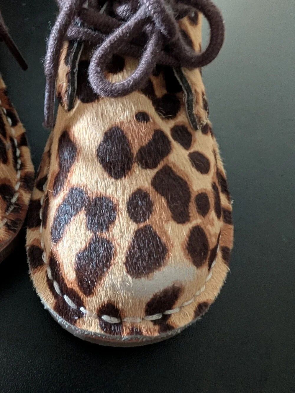Ralph Lauren Leopard Print Lace-Up Boots - Brown